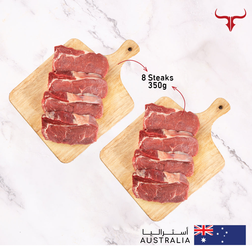 8 steaks offer AUS Grass-Fed Beef Striploin