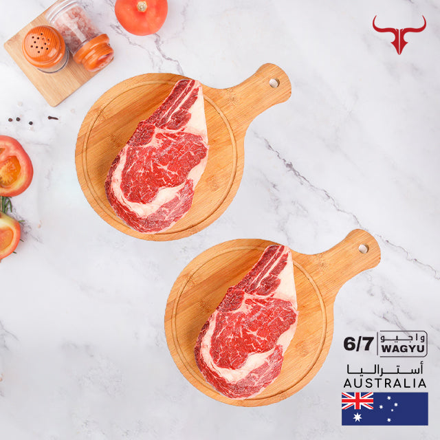 2 Steaks offer-AUS Wagyu Beef Bone-in Ribeye Steak MB 6/7 500gm x 2