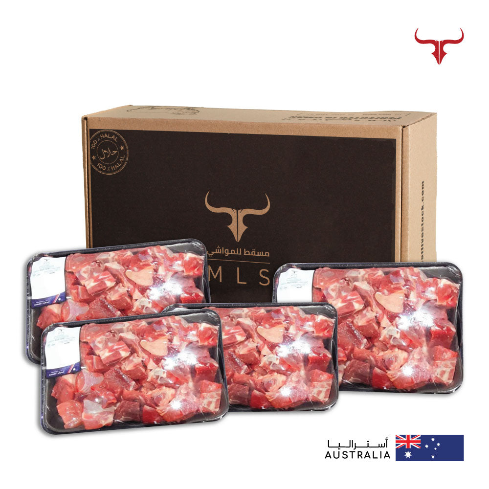 10kg AUS Grass-Fed Mutton Bone-in Cubes Box