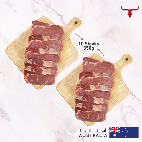 10 steaks offer AUS Grass-Fed Beef Striploin