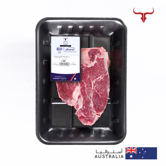 شريحة لحم تي-بون كلاسيكية من لحم البقر المُربى على العشب