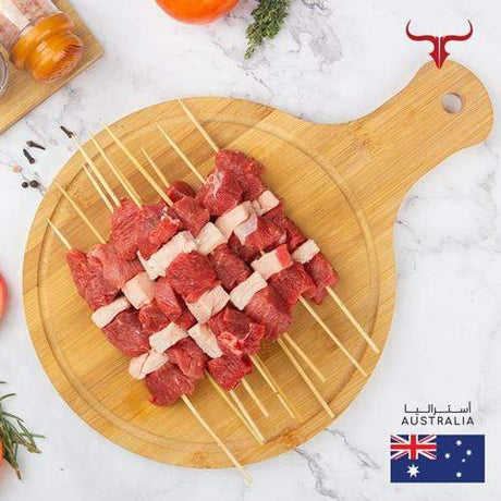 AUS Grass-Fed Boneless Mutton Mishkak Barbecue - 100 Skewers 4kg - MLS UAE