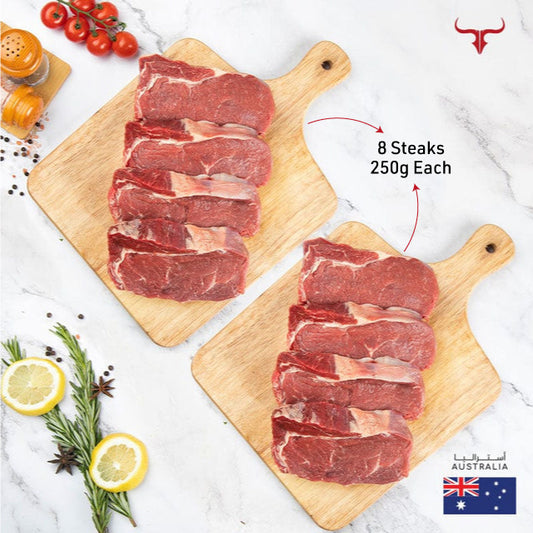 8 steaks offer AUS Grass-Fed Beef Ribeye 250gm x 8