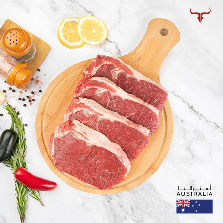 4 steaks offer AUS Grass-Fed Beef Striploin 250gm x 4 - MLS UAE