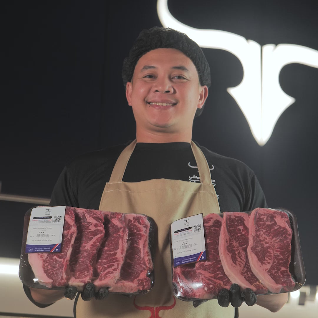 8 steaks offer AUS Wagyu Beef Striploin Steak MB 4/5 250gm x 8