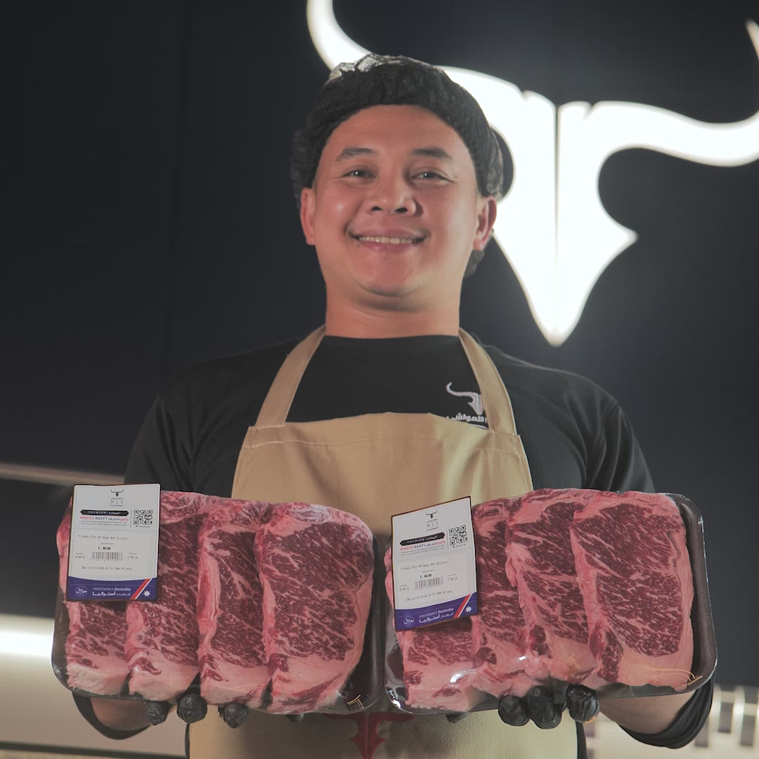 8 steaks offer AUS Wagyu Beef Striploin Steak MB 6/7 250gm x 8