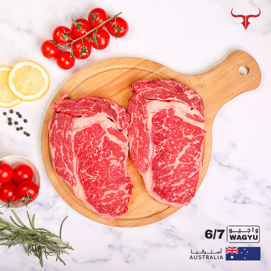 2 steaks offer AUS Wagyu Beef Ribeye Steak MB 6/7