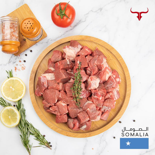 Muscat Livestock Fresh Somali Lamb 500GM SOM Fresh Lamb Boneless Cubes - 500 gm