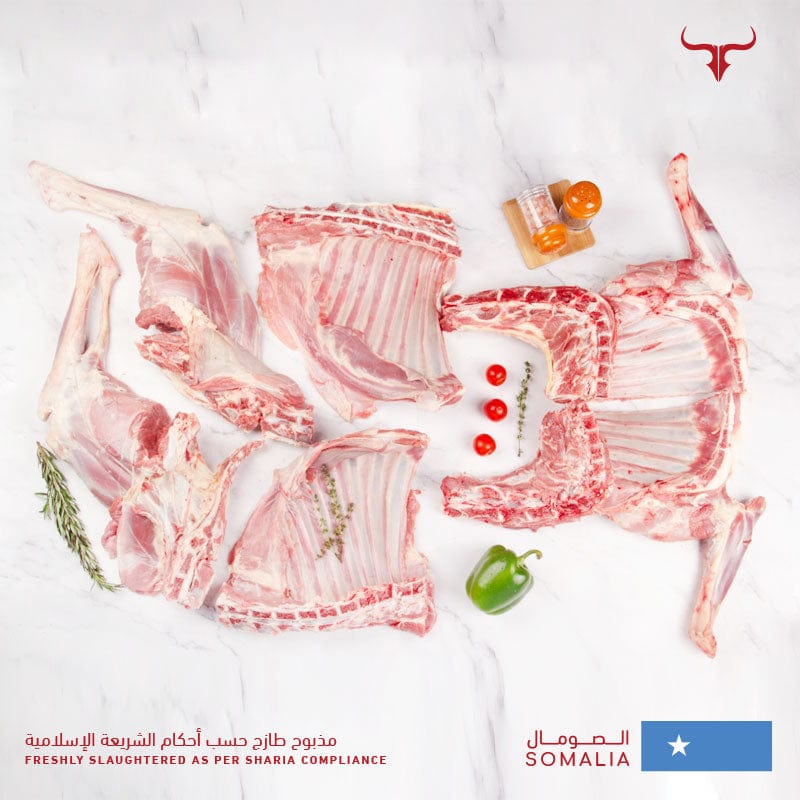 Muscat Livestock Fresh Somali Lamb 6 Way Cut SOM Local Whole Lamb Carcass 10-12 Kg