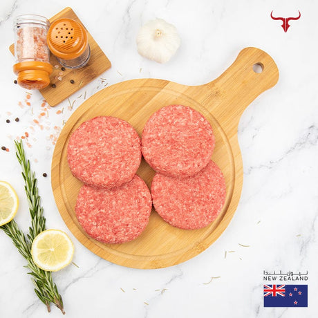 Muscat Livestock New Zealand Grass-fed Beef Unseasoned NZ Beef Burger 125gm x 4 patties