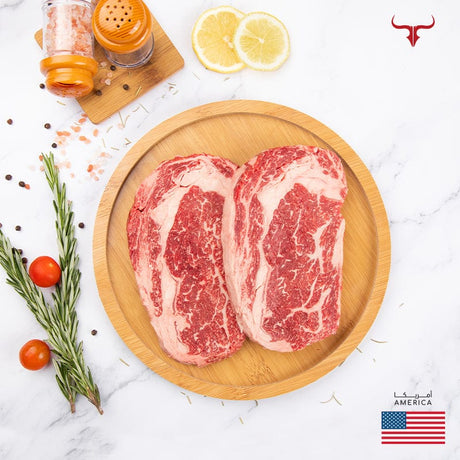 Muscat Livestock US Choice Beef 2 steaks of 250gm each US Angus Beef Ribeye Steak