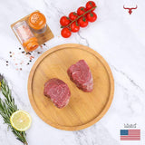 Muscat Livestock US Choice Beef 2 steaks of 250gm each US Choice Black Angus Beef Tenderloin Steak MB2+